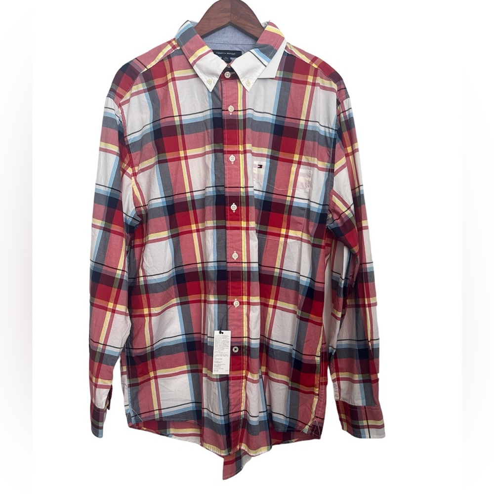 Tommy Hilfiger Men Plaid Long Sleeve Shirt XL NWT